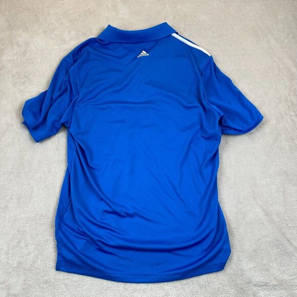 Adidas Mens Polo Shirt Medium Aeroready Climacool Short Sleeve Blue Athletic - Picture 10 of 10
